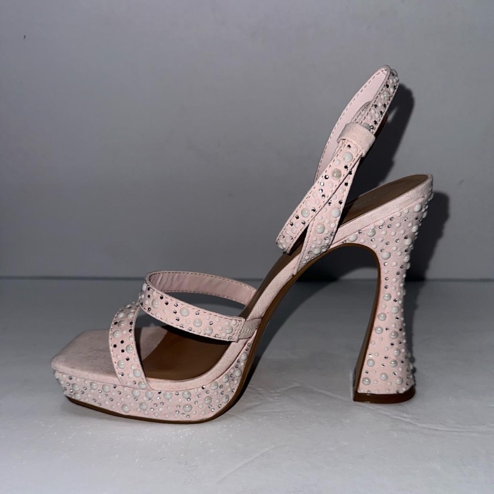 Madden Girl Zanee Heels 8.5 M Petal Pink Platform Sandals Wedding Guest Dressy - Picture 7 of 9